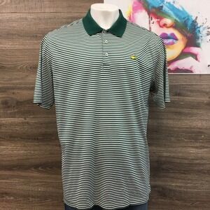 Masters Collection‎ Golf Polo Shirt Men's Green White Stripe Cotton XXL (FLAW)
